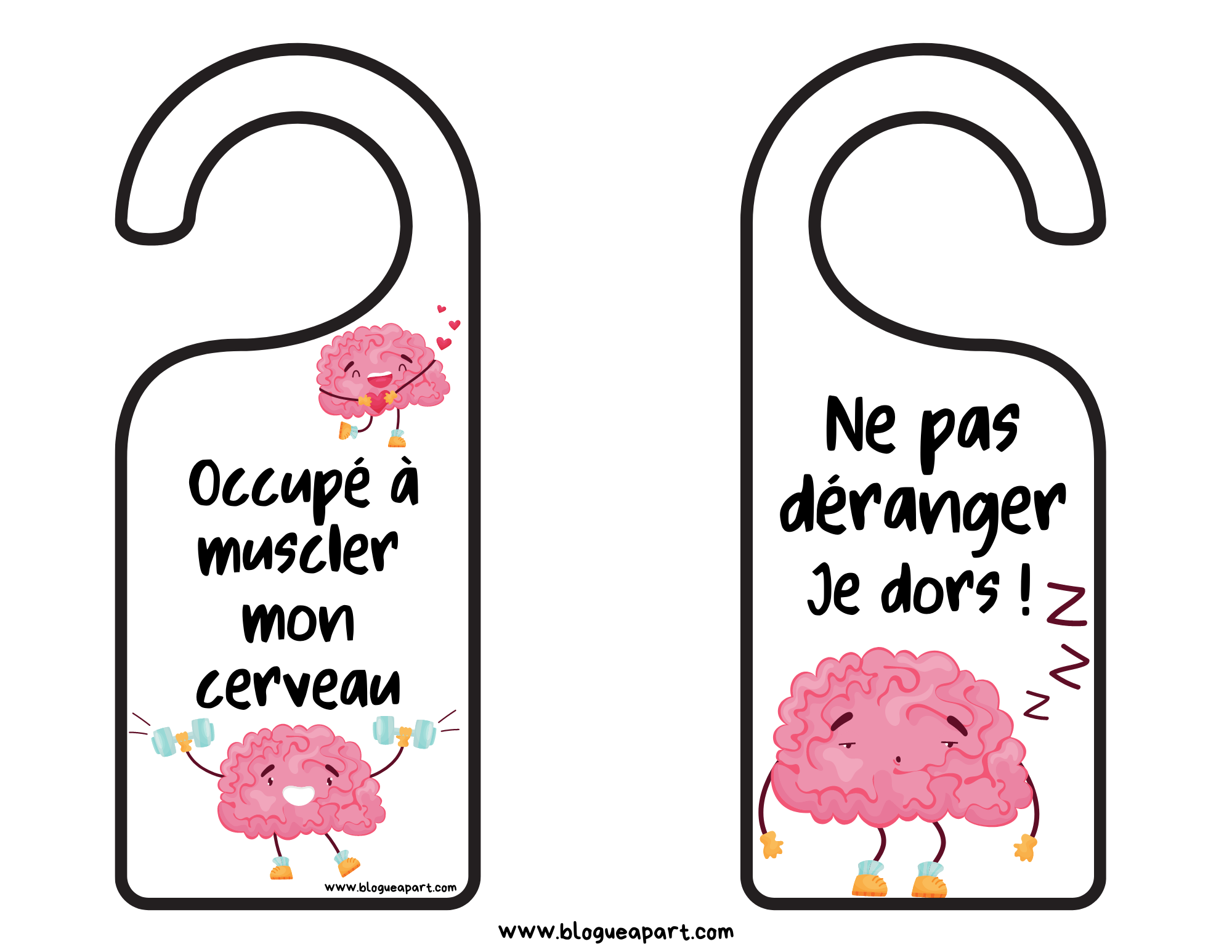 Mes affichettes de porte Blogue à part