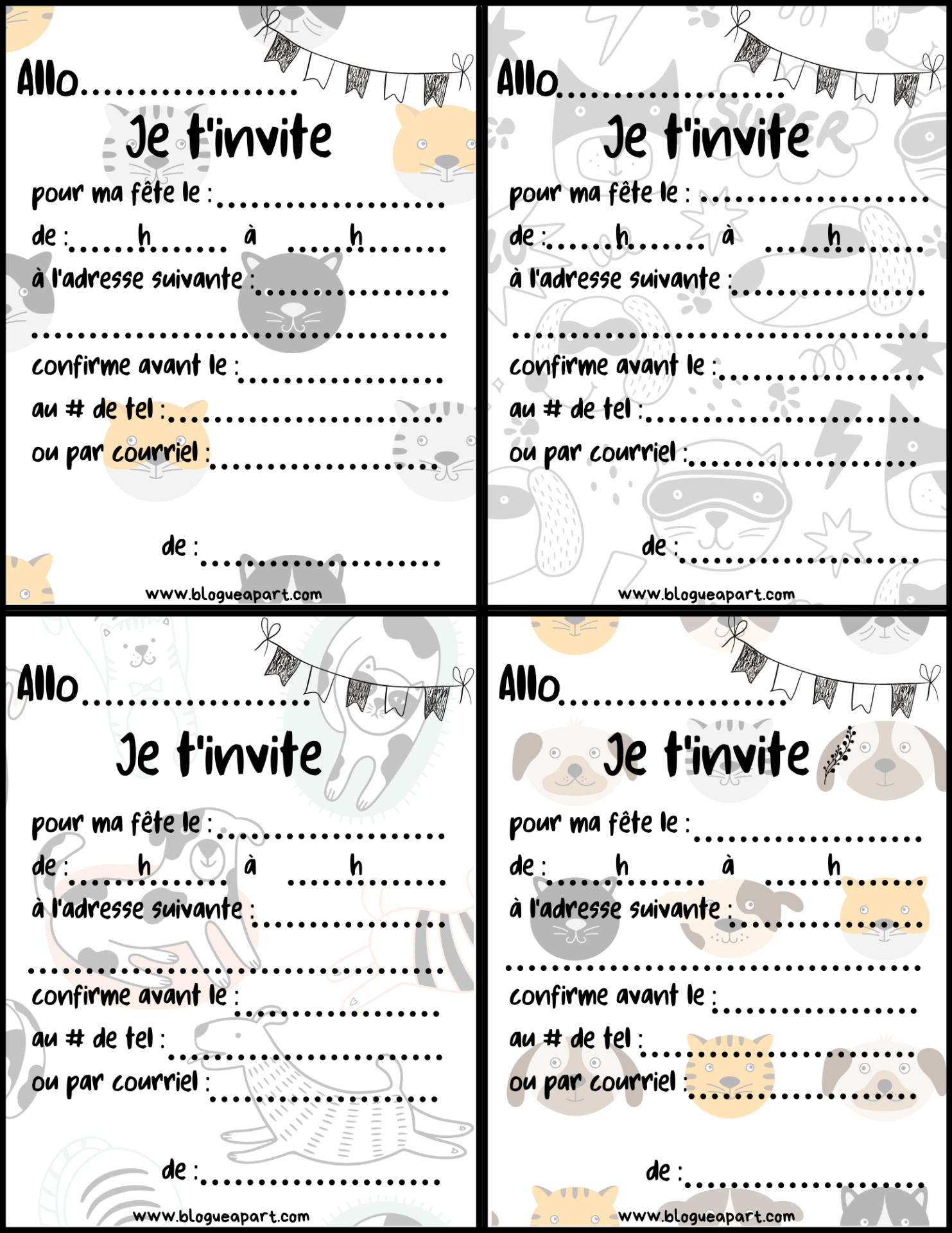 carte d'invitation pour anniversaire…: Français FLE fiches pedagogiques pdf  & doc